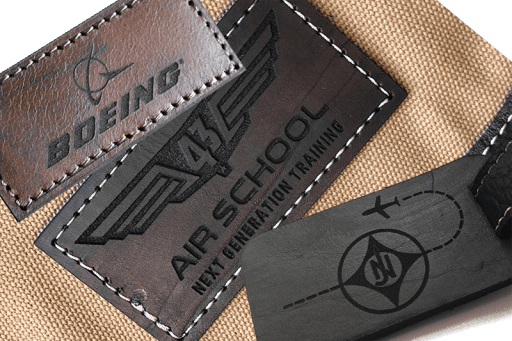 Custom logo branding on leather